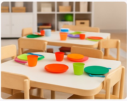 A clean snack area for children